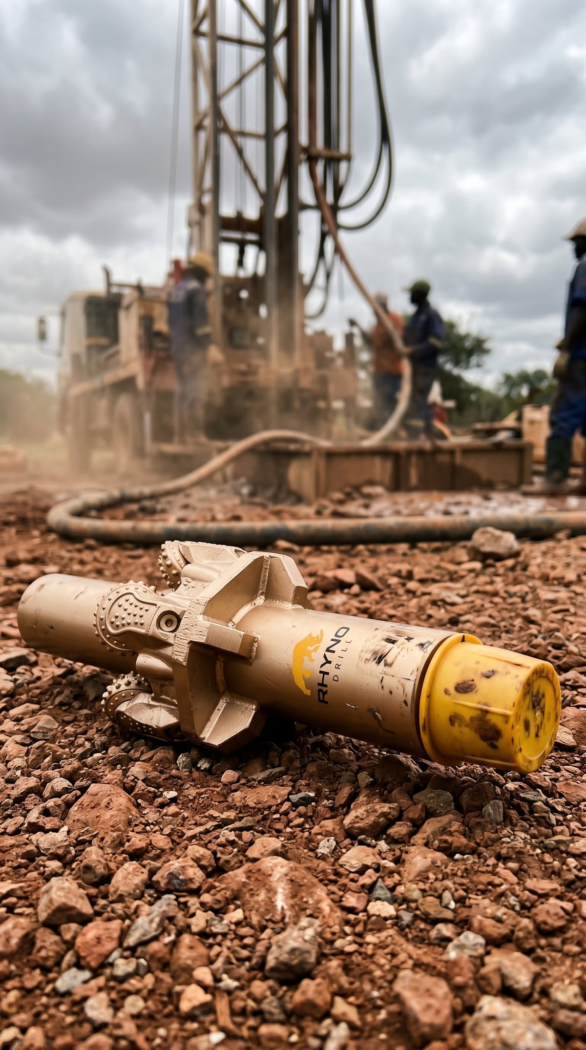 Ferramenta Rhyno Drill em obra de perfuração